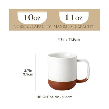 MALACASA Ceramic Coffee Mugs Set of 4, 11oz Coffee Cups, Modern Farmhouse Mugs for Coffee, Latte, Tea, Hot Chocolate, Cappuccino, Milk, Microwave & Dishwasher Safe, Khaki White, Series TARA - color: Khaki White, size: 11 Oz