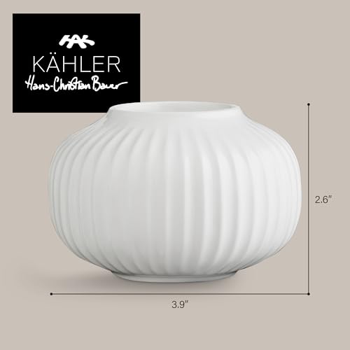 Kahler Hammershoi Tealight Holder | White Porcelain | 3.9 Inch - color: White, size: 6,5 x 10 cm