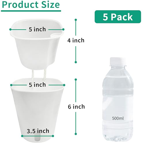 TCBWFY 5 Inch Self Watering Pots for Indoor Plants,5 Sets Self Watering Planter Pots with Visual Water Level Window and Multiple Vents,Self Watering Plant Pot for All House Plants,Flowers,Herbs - size: 5 Inch - 5 Sets