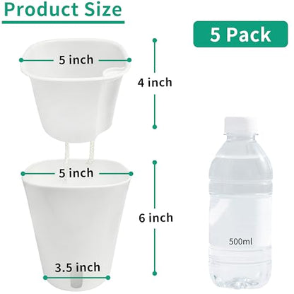 TCBWFY 5 Inch Self Watering Pots for Indoor Plants,5 Sets Self Watering Planter Pots with Visual Water Level Window and Multiple Vents,Self Watering Plant Pot for All House Plants,Flowers,Herbs - size: 5 Inch - 5 Sets