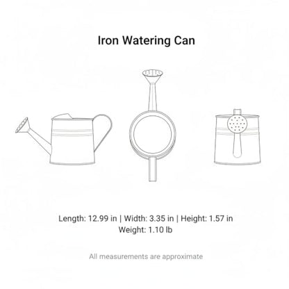 Long Spout Iron Watering Can for Indoor & Outdoor Plants, Durable Metal Design with Precise Flow Control (1 Pack) - color: Green