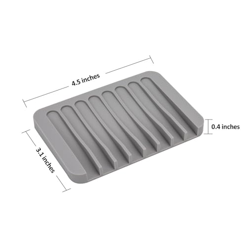 4PCS White Silicone Self-Draining Soap Holders for Shower, Bathroom - color: White