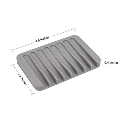 4PCS White Silicone Self-Draining Soap Holders for Shower, Bathroom - color: White