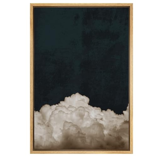 SIGNWIN Framed Canvas Print Wall Art Dark High Contrast Storm Clouds in Sky Nature Wilderness Photography Modern Art Rustic Landscape Relax/Calm for Living Room, Bedroom, Office - 24"x36" Natural - color: A015-2202-x01, size: 36"L x 24"W