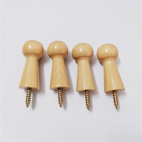 Wooden Shaker Peg Wood Screw-on Shaker Pegs 1.5 Inch Long Unfinished Wood Shaker Racks for Hanging Clothes Hats Towel and More DIY Paint Color (6 Pieces)