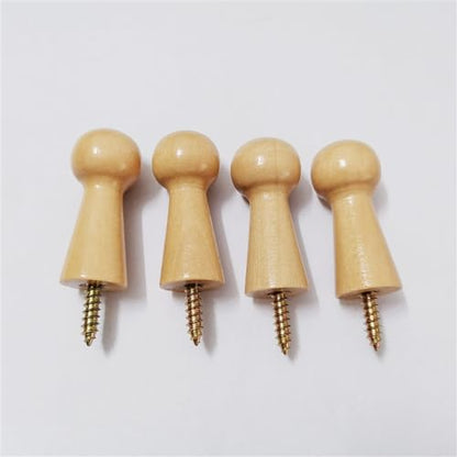 Wooden Shaker Peg Wood Screw-on Shaker Pegs 1.5 Inch Long Unfinished Wood Shaker Racks for Hanging Clothes Hats Towel and More DIY Paint Color (6 Pieces)