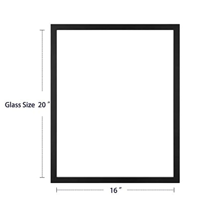 ONE WALL 16x20 Floating Frame, Black Wood Double Glass Float Picture Frame | Display 16x20/11x14 Inch Photos or Plant or Petal Specimens for Wall Hanging, Mounting Accessories Included - size: 16X20