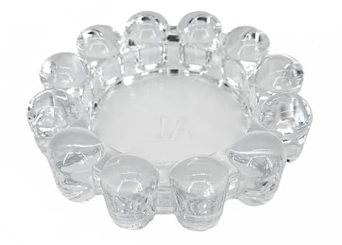 Home Collection Original Clear Glass Small Bubble Candle Dish | Votive and Candle Plate, Diffuser Base, Wax Catcher, Decorative Tray, Jewelry Catchall, Decorative Tabletop Accent - color: Clear, size: Small