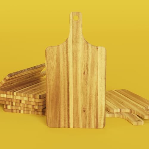 10 Pack Bulk Acacia Wood Charcuterie Boards with Handle for Catering & Events - size: 10Pcs