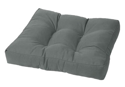 Cushion Source Tufted Ottoman Cushions, 21"X 17" Indoor and Outdoor Durable Tufted Cushion Made with Fade Resistant Sunbrella Fabric, Sunbrella Charcoal - color: Sunbrella Charcoal