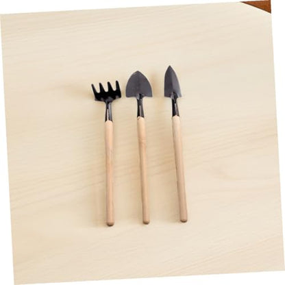 Homoyoyo 6 Sets Mini Garden Tools Kit – 18pcs Small Metal Hand Tools for Indoor Gardening, Flower Planting, Soil Digging, Transplanting, and Succulent Care