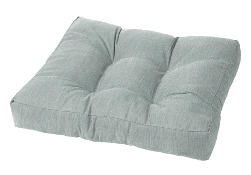 Cushion Source Tufted Ottoman Cushions, 21"X 17" Indoor and Outdoor Durable Tufted Cushion Made with Fade Resistant Sunbrella Fabric, Sunbrella Elements Cast Mist - color: Sunbrella Elements Cast Mist