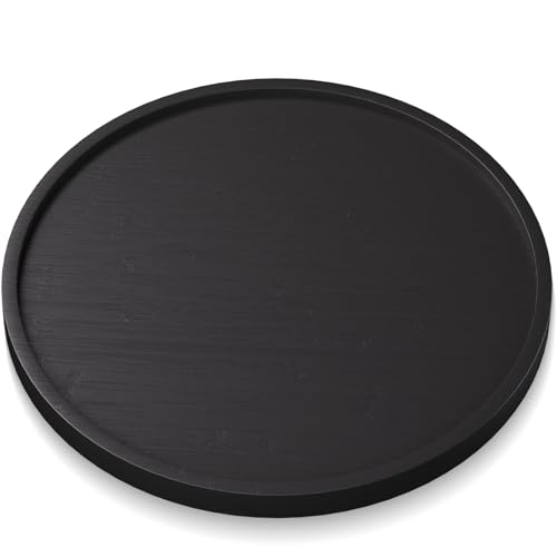 VERTORGAN Bamboo Serving Tray,9.8 Inch Trays,Home Decor(Black) | Coffee Table Tray,Living Room Decor,Bar Serving Platter,Party Tray,Charcuterie Board,Cheese Platter, Decorative Wood Tray - color: Black-9.8in