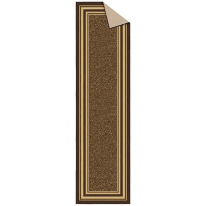 Ottomanson 3x10 Hallway Runner Rug – Non-Slip Kitchen Rugs - color: Border Brown, size: 2'7" x 9'6" (Runner)