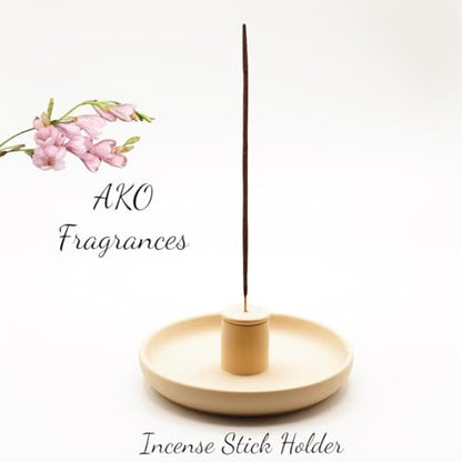 4 in 1 Incense Burner Holder - Multi-Purpose Ceramic Incense Stick Holder, Palo Santo Holder for Clean Burning, Sage Meditation Burner Set, Candle Holder for Aromatherapy (Matte Beige) - color: Matte Beige
