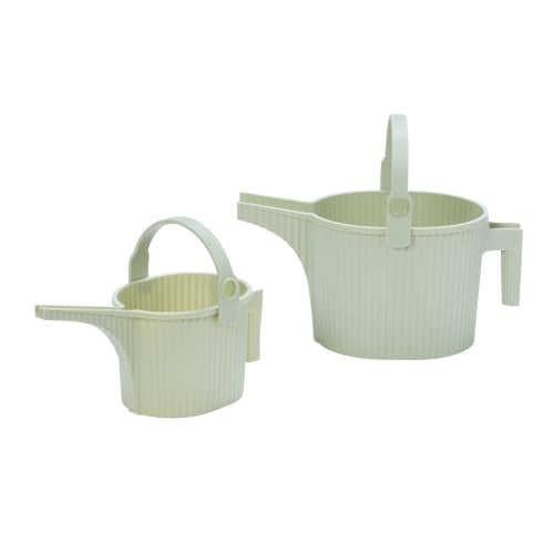 Martha by Martha Stewart Hachiman Watering Can Set of 2 with Widened Spout | Includes Small and Large Plant Watering Can for Indoor and Outdoor Plants, Hands-Free Filling, Sage - color: Sage, size: Large and Small