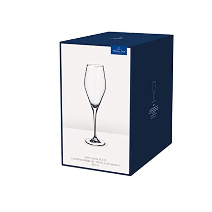 Villeroy & Boch La Divina Collection Champagne Flute, 4 oz Capacity, Set of 4 Crystal Glass, Made in Europe | Crystal glass champagne flutes, made in Europe, dishwasher safe, finely curved for champagne or sparkling Prosecco - style: Champagne Flute