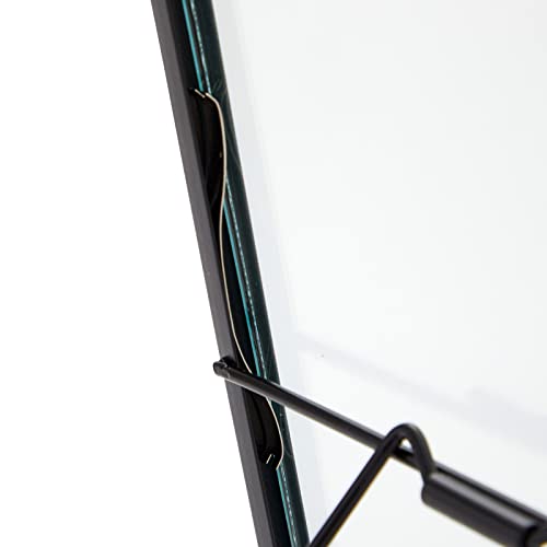 Juvale Wedding Floating Glass Picture Frames - 8-Pack, Black, 6.9" x 8.9", for 5" x 7" Photos - Hanging Picture Frames & Table Number Display - Double-Sided Glass & Easel Back