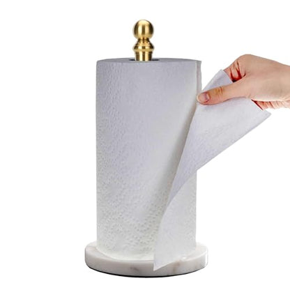 Exilon Gold Paper Towel Holder Countertop, Standing Paper Towel Roll Holder for Kitchen Bathroom, with Weighted Base for One-Handed Operation - color: Gold