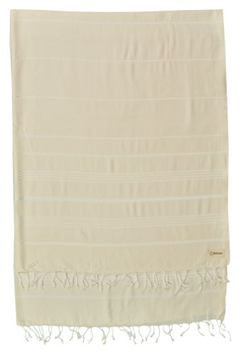 Bersuse Towels Anatolia XL Beach Blanket Throw Blanket Turkish Towel 100% Cotton Extra-Large Quick-Dry Lightweight Premium Peshtemal Towel - 61x82 Inches, Natural - color: Natural