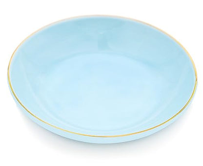 HANKOR 4.75" Ceramic Jewelry Tray, Small Ring Dish Holder Trinket Tray, Catch All Trays for Ring Earring Necklace Key, Christmas Gifts for Women Girls (Light Blue) - color: Light Blue