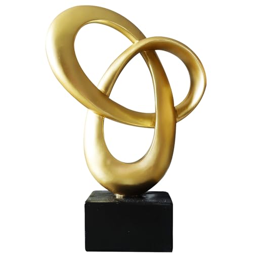 Dosker Abstract Sculpture Knot Decor Mobius Stripe Statue (Gold) | Modern Sculpture for Home Decor,Coffee Table Decor for Living Room,Office - color: Gold