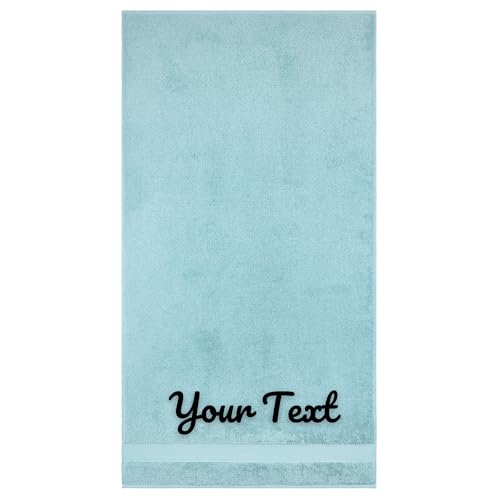 Personalized Towel Set, Custom Bath Towels with Name, Turkish Cotton Aqua | Bath Sheet, 100% Cotton, Embroidered, Monogrammed, Customized Gift For Adults, Wedding, Bridal Shower, Housewarming, Spa - color: Aqua, size: Oversized Bath Sheet - 1 Piece