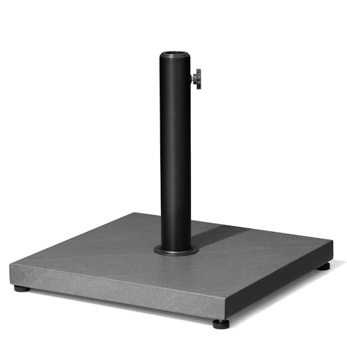 Outdoor Umbrella Base, 43lbs Heavy Duty Patio Umbrella Stand | Square Concrete Base, Suitable for 6-12FT Most Market Umbrella, for Deck, Lawn, Poolside - color: Gray
