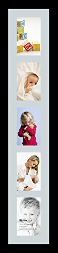 ArtToFrames Collage Photo Frame Single Mat with 5-4x6 Openings with Satin Black Frame and Baby Blue mat. - color: 5 - 4x6 - (2139), size: Baby Blue