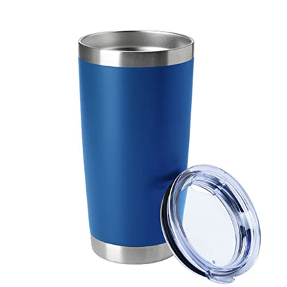 HASLE OUTFITTERS 20oz Tumblers Stainless Steel Mugs with Lid Double Wall Vacuum Insulated Coffee Cups for Cold & Hot Drinks (20oz-Dark Blue, 1 Pack) - color: Dark Blue-A, size: 1 Count (Pack of 1)