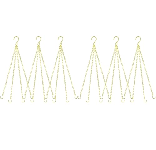 garini 6 Pack, 23 Inch Hanging Baskets Chain, Gold Hanging Chains with Hooks, Replacement Plant Hangers for Planters, Bird Feeders and Lanterns - color: Gold, size: 6P