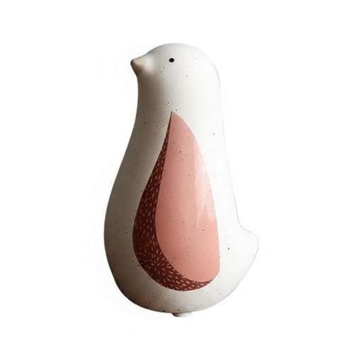 Decorative Ceramic Bird Cartoon Animal Ornament Figurine Handcrafted Statue for Calming on End Table Nightstand Suitable for Home Office Bedroom Decoration, Red, Large - color: Red, size: Large