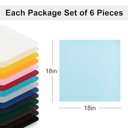 Sky Blue Cloth Napkins Set of 6, 18 x 18 Inch, Washable Dinner Napkins with Hemmed Edges for Restaurant, Wedding and Holiday - color: Sky Blue, size: 18" x 18" (Set of 6)