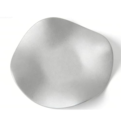 Brrnoo Minimalist Frosted Ceramic Dish – Irregular Shaped Jewelry Tray for Rings, Earrings & Trinkets, 6.7" Decorative Catchall Dish (Silver) - size: Silver