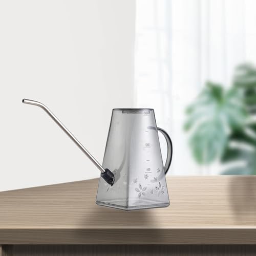 Beavorty Long Spout Watering Can 1.4l Grey for Indoor Outdoor Plants Succulents Garden with Precise Watering Bottle Design