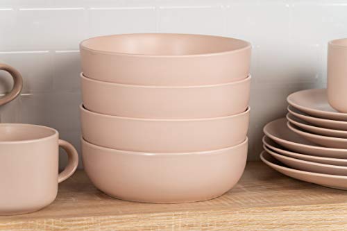 10 Strawberry Street Wazee Matte Coupe Dinnerware, Bowl, Blush, Set of 6 - color: Blush, size: 7.5" Dinner Bowl, style: Dinner Bowl