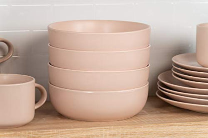 10 Strawberry Street Wazee Matte Coupe Dinnerware, Bowl, Blush, Set of 6 - color: Blush, size: 7.5" Dinner Bowl, style: Dinner Bowl