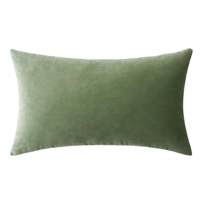 MIULEE Velvet Pillow Cover Soft Luxury Decorative Throw Pillow Cover Single Rectangle Cushion Case for Spring Couch Sofa Bedroom Car Decor,12x20 Inch Sage Green | Soft Luxury Decorative Throw Pillow Cover, Single Rectangle Cushion Case, Home Decor for Cha