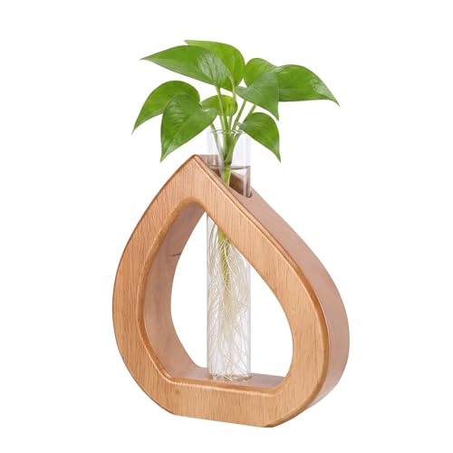 Glass Test Tube Terrarium Plant Propagation Station Holder | Wall Hanging for Indoor Water Plant Rooting, Wall Home Decor, Thoughtful Gardening Gift for Mom and Plant-Loving Women - size: 5.3*5.9IN