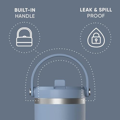 Hydrapeak Nomad 32oz Stainless Steel Insulated Travel Tumbler with Handle & Straw Lid, Leakproof, Cupholder Friendly, Back to School, College Dorm, & Everyday Hydration, Cold 24 Hours (Modern Blue) - color: Modern Blue