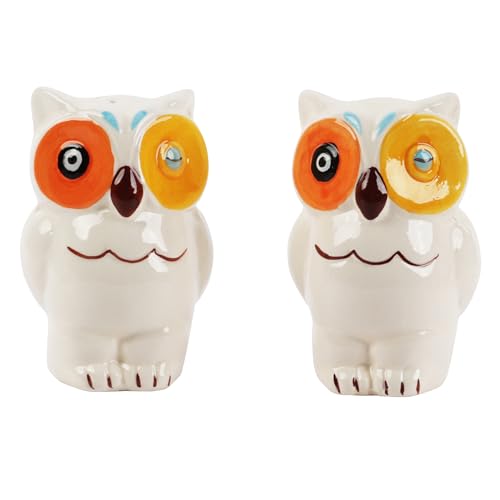 Ceramic Owl Salt and Pepper Shaker Collectors Kitchen Décor - color: Ivory