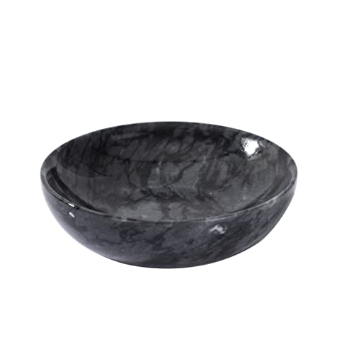 4.72 Inch Small Decorative Bowls, Natural Marble Decorative Bowls for Home Decor, Key Bowl, Coffee Tables Centerpiece, Soap Serving Bowl, Incense Burner, Smudge Bowl - color: Natural Black