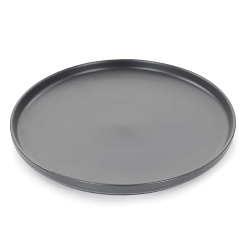 Elama Luxmatte Modern and Contemporary Stoneware Dinnerware Set in Matte, Service for 4 (16, Dark Gray) - color: Dark Gray