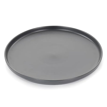Elama Luxmatte Modern and Contemporary Stoneware Dinnerware Set in Matte, Service for 4 (16, Dark Gray) - color: Dark Gray