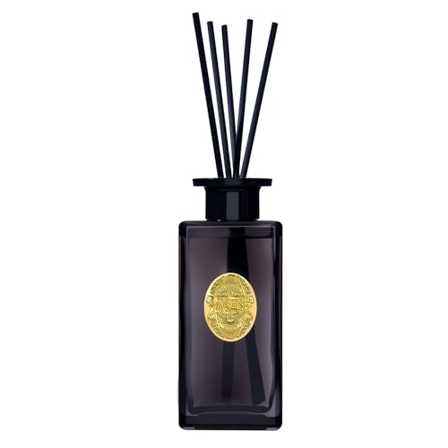 M&SENSE 10.14 oz Large Reed Diffuser Set | Sandalwood Vanilla Scent Oil Diffuser with Sticks | Hotel Collection Non-Toxic Essential Oil |for Bedroom Bathroom Living Room - color: Sandalwood Vanilla, size: 300ml
