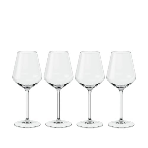 Villeroy & Boch La Divina White Wine Glass Set of 4, Clear, 12.75 oz | Crystal glass white wine glasses, dishwasher safe, graceful shape lets delicate aromas fully develop - style: White wine goblet