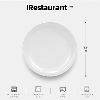 Stoneware Narrow Rim Commercial Grade Dinnerware, Bright White, Plate 5.5", Case of 36 - color: Bright White, size: Plate 5.5"