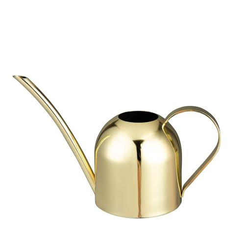 IMEEA 15oz Mini Indoor Watering Can for Small Plants Stainless Steel Watering Can with Long Spout for Desk, Windowsill & Bonsai (Gold) - color: 15oz (Gold)