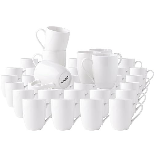 GBhome White Coffee Mugs Set of 36, 12 oz Ceramic Coffee Cups | Classic COffee Mugs for Home,Office&Restaurant,Tea/Espresso/Cappuccino. Dishwasher&Microwave Safe - color: Off White 2, size: 12 oz (36 Piece Set)