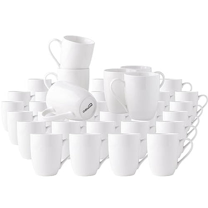 GBhome White Coffee Mugs Set of 36, 12 oz Ceramic Coffee Cups | Classic COffee Mugs for Home,Office&Restaurant,Tea/Espresso/Cappuccino. Dishwasher&Microwave Safe - color: Off White 2, size: 12 oz (36 Piece Set)